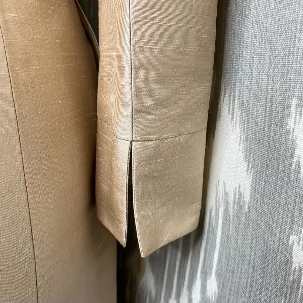 Ralph Lauren Golden Silk Dupioni Nehru Tunic Cocktail Jacket - Picture 9 of 16